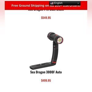 The Sea Dragon 3000F emits a warm 5000K - only one left